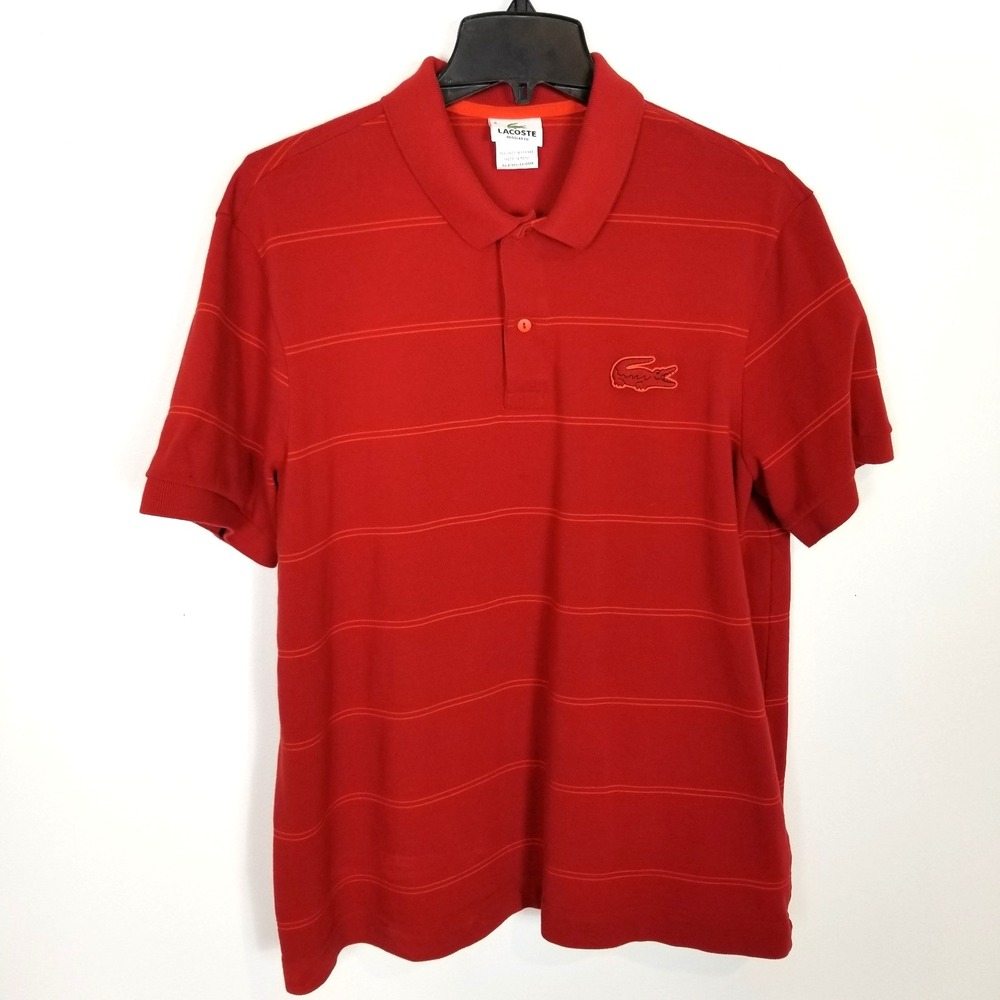 Lacoste Men Sport Pique Polo Shirt Sz 8 US 3XL Red Short Sleeve Golf Athletic
